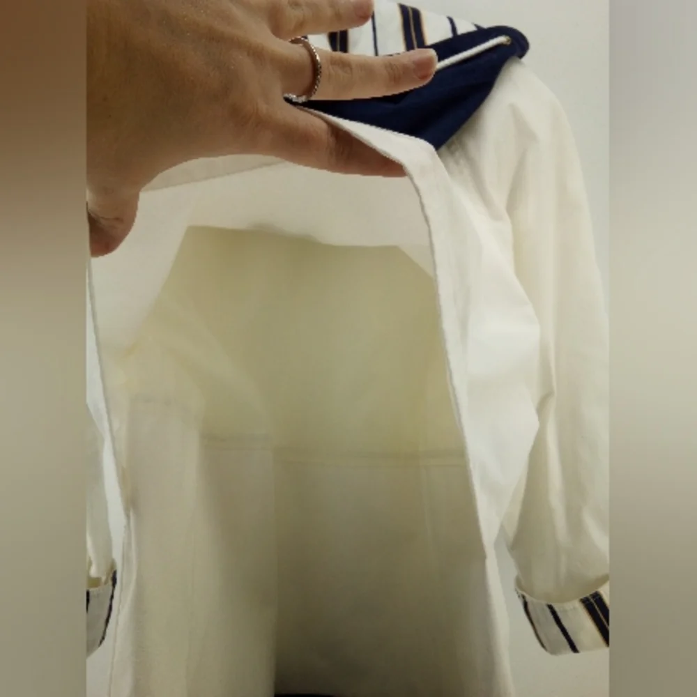 Nautical White and Navy Women's Jacket - Picture 7 of 14